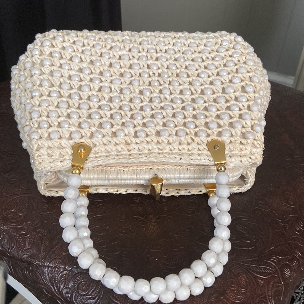 Retro Kandy Vintage, 1960 Italian Raffia Hand Bag View 3